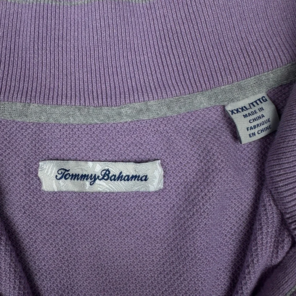 Tommy Bahama Mens Purple Coolmax Cotton Quarter Zip Sweater Knit Pullover 3XL
